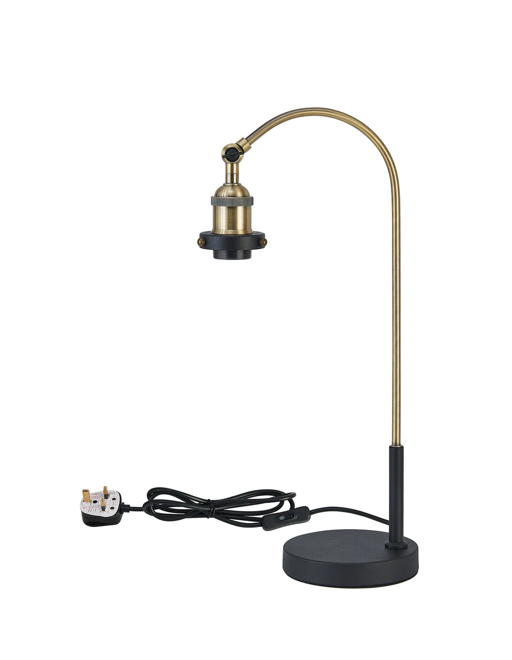 Dreifa Curved Over Arm Table Lamp Without Shade, 1 x E27 (Not inc Shade)