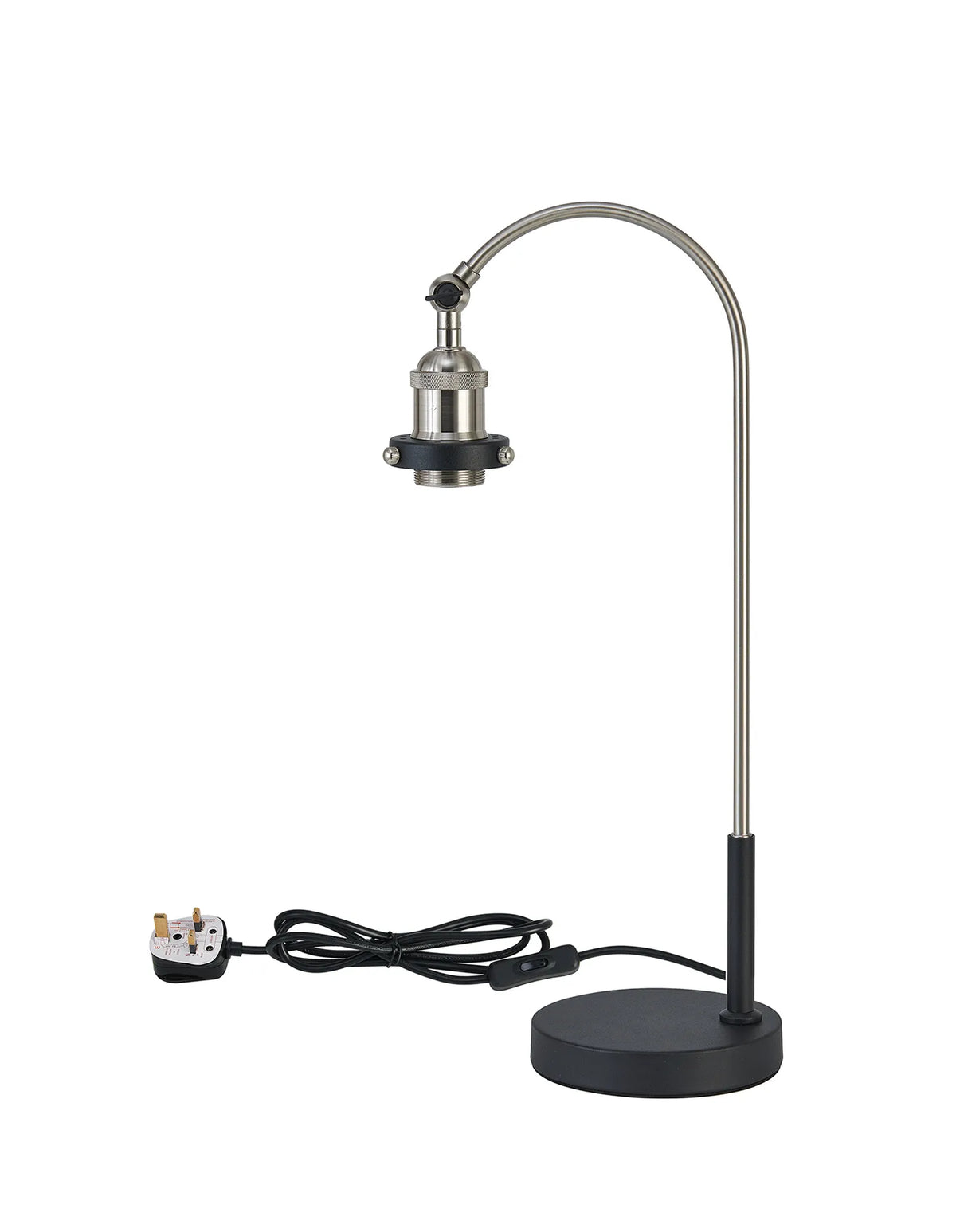 Dreifa Curved Over Arm Table Lamp Without Shade, 1 x E27 (Not inc Shade)