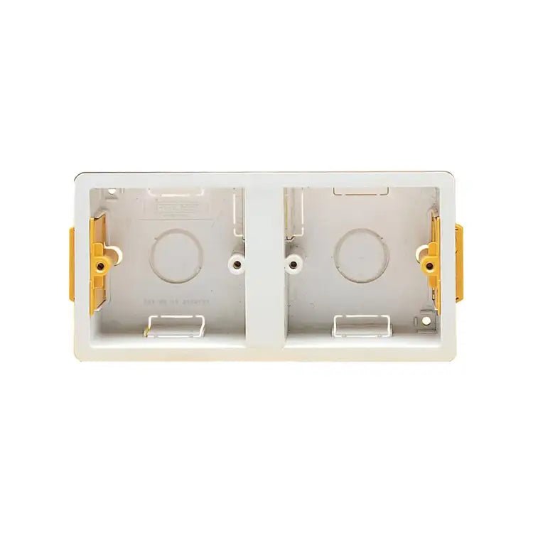 Luminosity Designs Ltd - Dual Plastic Dry Lining Plasterboard Recessed Back Boxes / Pattress boxes - Luminosity Designs Ltd