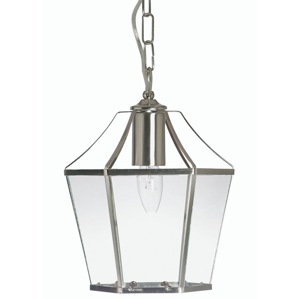 Oaks Lighting - Dulverton Traditional Lantern Pendant with Glass Sides, 1x E27 (Oaks 1044) - Luminosity Designs Ltd