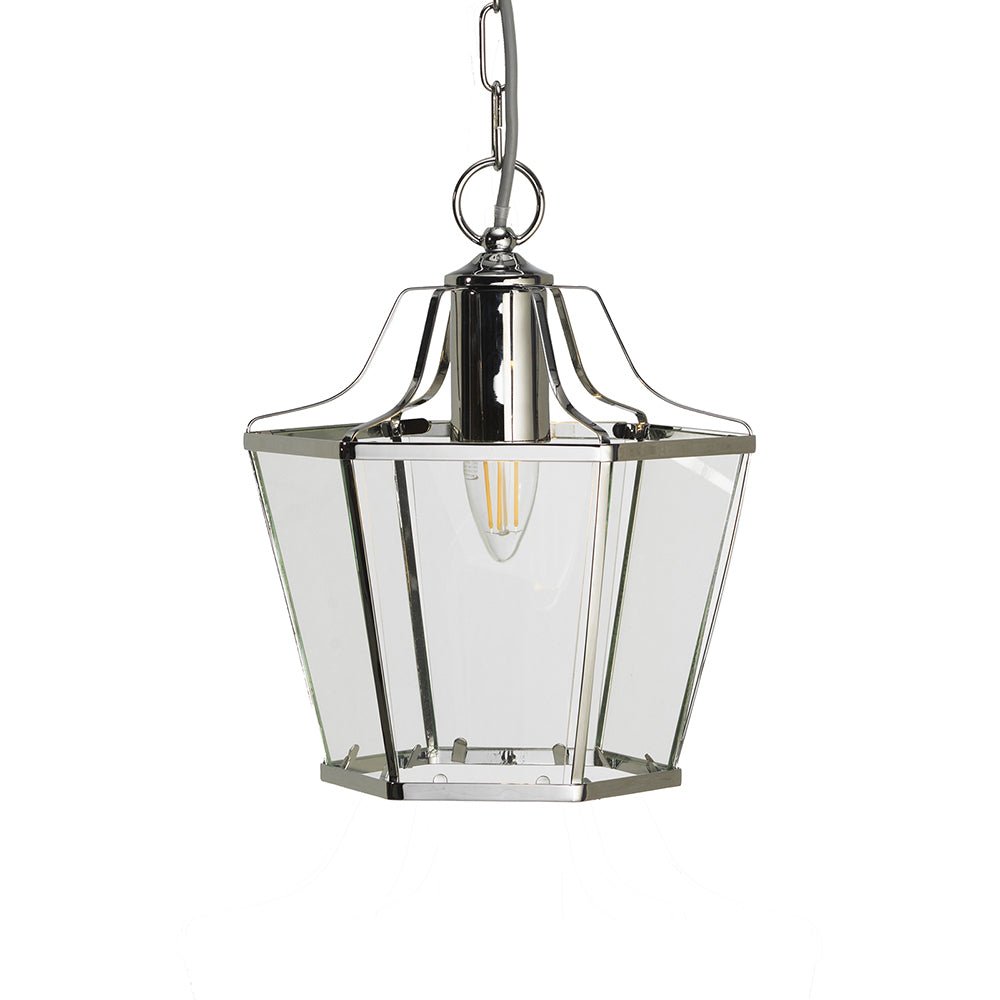 Oaks Lighting - Dulverton Traditional Lantern Pendant with Glass Sides, 1x E27 (Oaks 1044) - Luminosity Designs Ltd