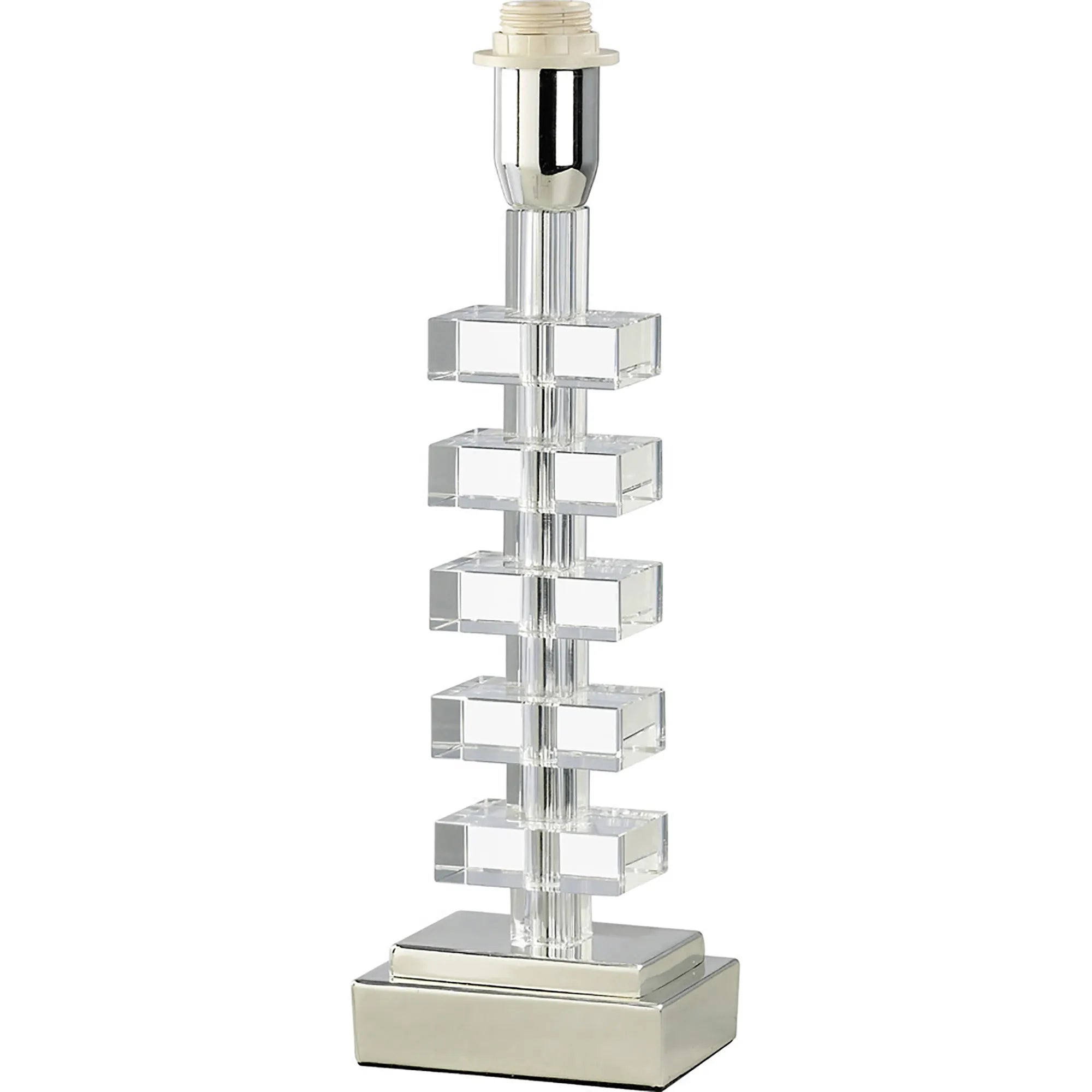 Diyas - Dusit Crystal Table Lamp, WITHOUT SHADE, 1 Light E14, Silver Finish (DIYAS IL11005) - Luminosity Designs Ltd