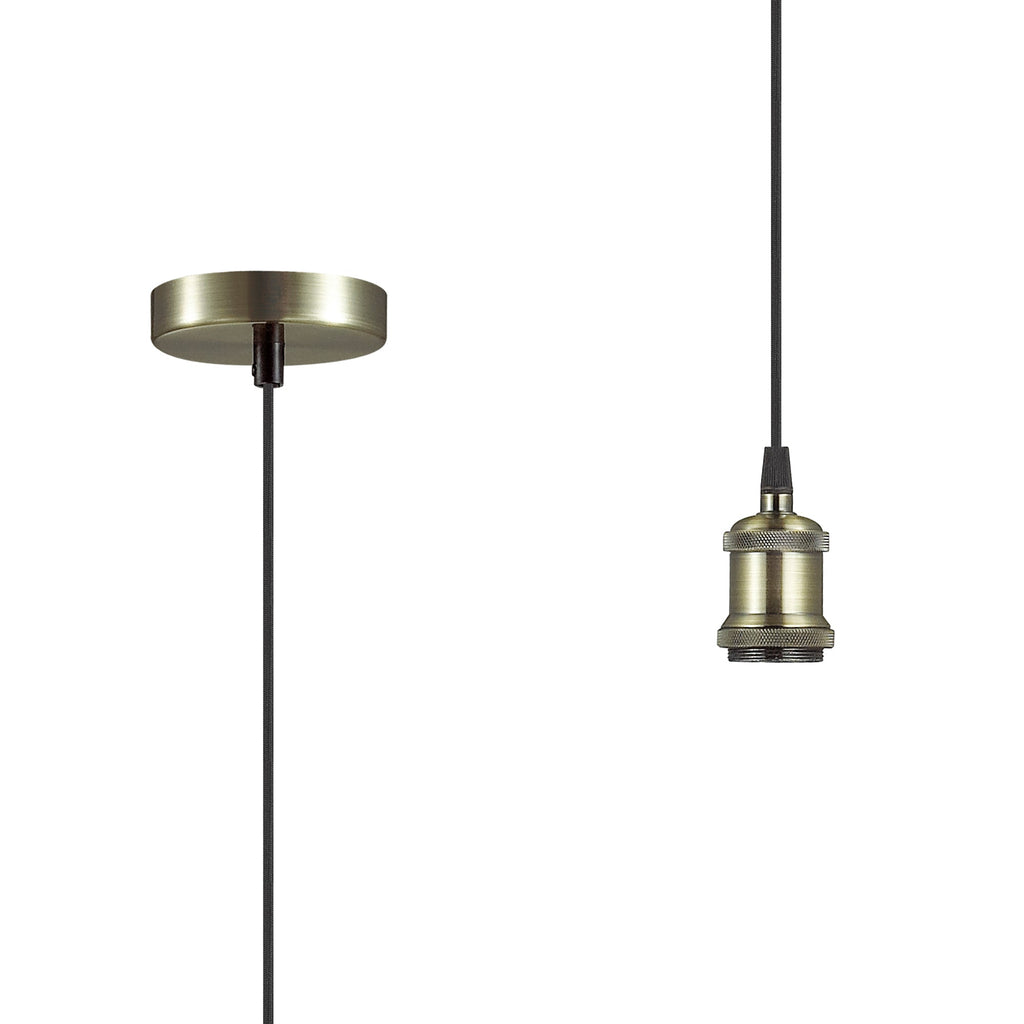 Deco - E27 Pendant Set - Plain Fabric Wrapped Cable - Luminosity Designs Ltd
