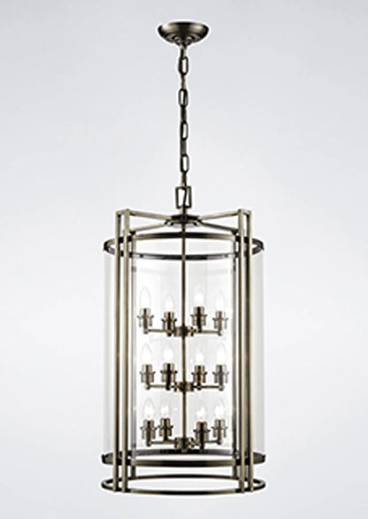 Eaton Pendant 12 Light E14 Metal and Glass Lantern (Diyas il31095/il31085)