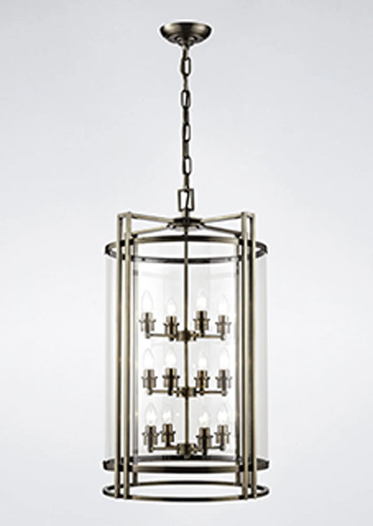 Eaton Pendant 12 Light E14 Metal and Glass Lantern (Diyas il31095/il31085)