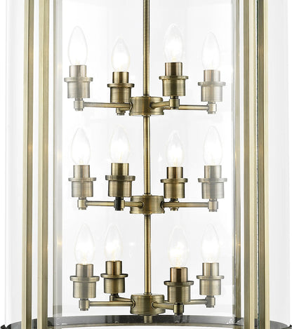 Eaton Pendant 12 Light E14 Metal and Glass Lantern (Diyas il31095/il31085)