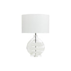 Oaks Lighting - Edmunton Artisan Clear Glass Table Lamp Complete With Shade, 1x E27 - Luminosity Designs Ltd
