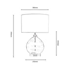 Oaks Lighting - Edmunton Artisan Clear Glass Table Lamp Complete With Shade, 1x E27 - Luminosity Designs Ltd