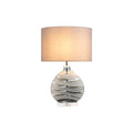 Oaks Lighting - Edmunton Artisan Grey Glass Table Lamp Complete With Shade, 1x E27 - Luminosity Designs Ltd