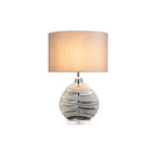 Oaks Lighting - Edmunton Artisan Grey Glass Table Lamp Complete With Shade, 1x E27 - Luminosity Designs Ltd