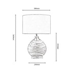 Oaks Lighting - Edmunton Artisan Grey Glass Table Lamp Complete With Shade, 1x E27 - Luminosity Designs Ltd