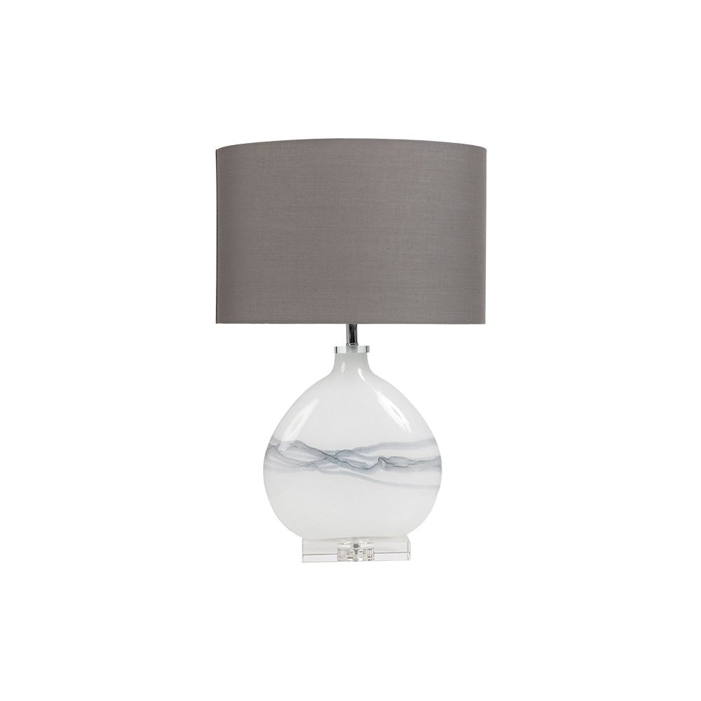 Oaks Lighting - Edmunton Artisan Marbled Glass Table Lamp Complete With Shade, 1x E27 - Luminosity Designs Ltd