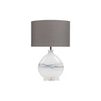 Oaks Lighting - Edmunton Artisan Marbled Glass Table Lamp Complete With Shade, 1x E27 - Luminosity Designs Ltd