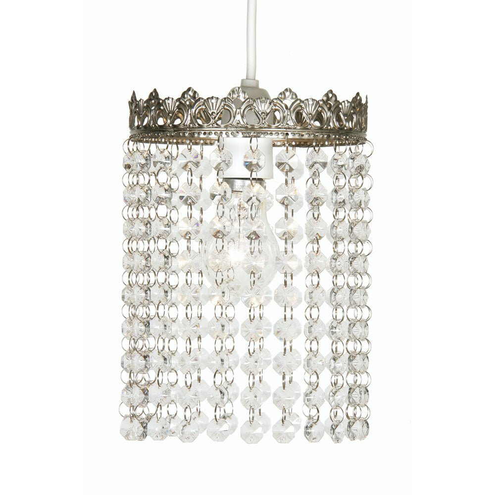Oaks Lighting - Ekon Beaded Glass Pendant Shade with Scrolled Metalwork (Oaks 172) - Luminosity Designs Ltd