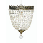 Oaks Lighting - Ekon Conical Gathered Beaded Glass Pendant Shade with Scrolled Metalwork (Oaks 178) - Luminosity Designs Ltd