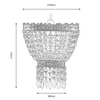 Oaks Lighting - Ekon Gathered Beaded Glass Pendant Shade with Scrolled Metalwork (Oaks 175) - Luminosity Designs Ltd