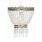 Oaks Lighting - Ekon Gathered Beaded Glass Pendant Shade with Scrolled Metalwork (Oaks 175) - Luminosity Designs Ltd