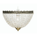 Oaks Lighting - Ekon Large Gathered Beaded Glass Pendant Shade with Scrolled Metalwork (Oaks 181) - Luminosity Designs Ltd