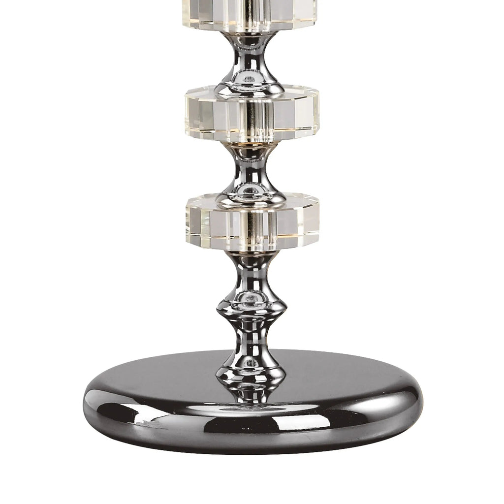 Diyas - Elenor Crystal Table Lamp, WITHOUT SHADE, 1 Light E27, Silver Finish (Diyas IL11023) - Luminosity Designs Ltd