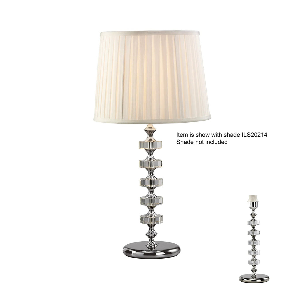 Diyas - Elenor Crystal Table Lamp, WITHOUT SHADE, 1 Light E27, Silver Finish (Diyas IL11023) - Luminosity Designs Ltd