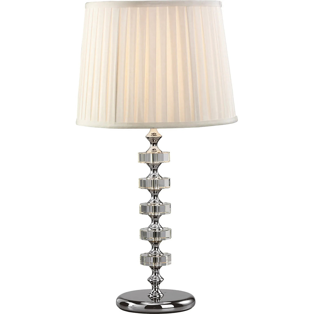 Diyas - Elenor Crystal Table Lamp, WITHOUT SHADE, 1 Light E27, Silver Finish (Diyas IL11023) - Luminosity Designs Ltd