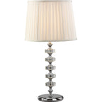 Diyas - Elenor Crystal Table Lamp, WITHOUT SHADE, 1 Light E27, Silver Finish (Diyas IL11023) - Luminosity Designs Ltd