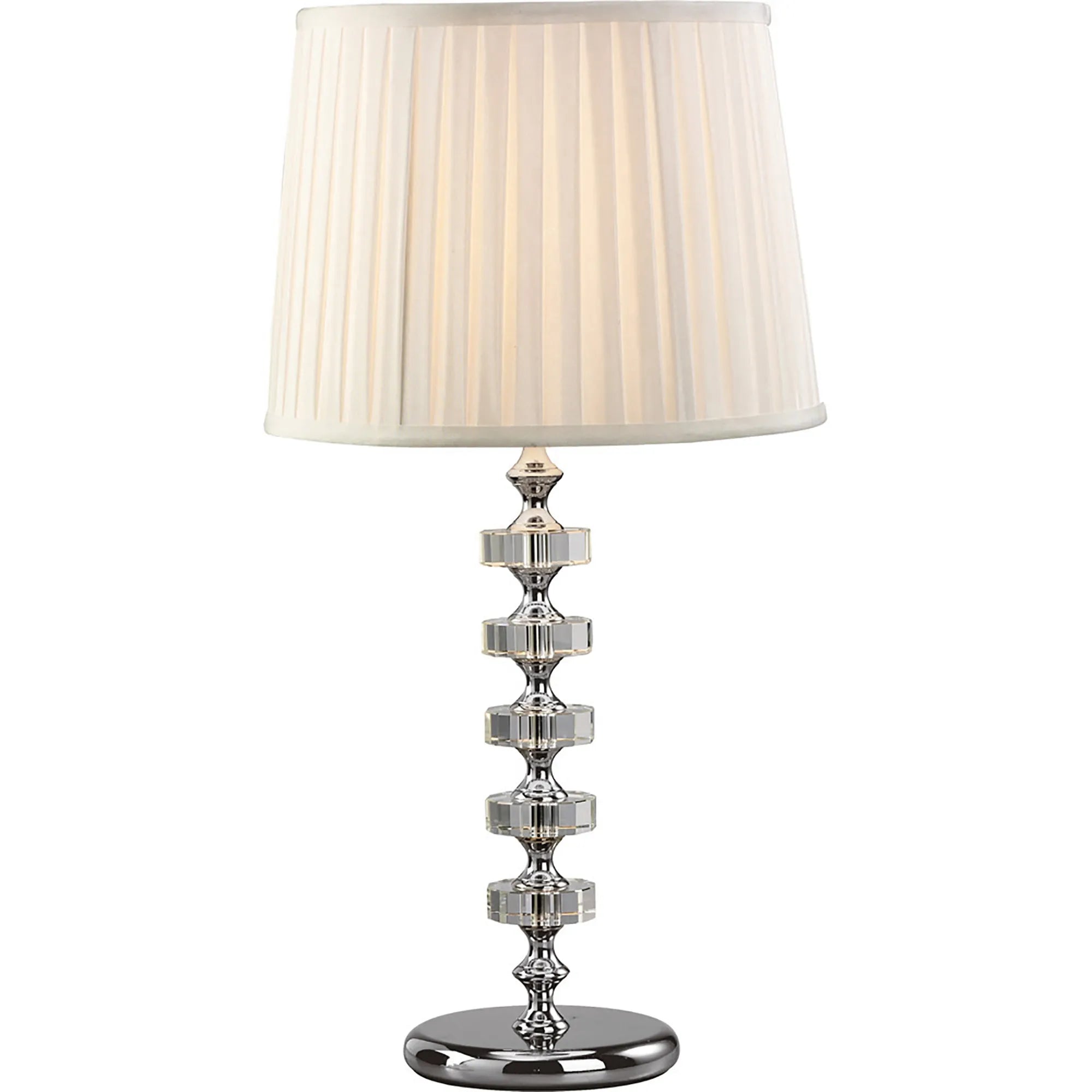 Diyas - Elenor Crystal Table Lamp, WITHOUT SHADE, 1 Light E27, Silver Finish (Diyas IL11023) - Luminosity Designs Ltd