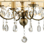 Ella Chandelier Pendant With Silk String Shade, 8 Light E14, Metal/Crystal (Diyas IL30069 / IL30068)