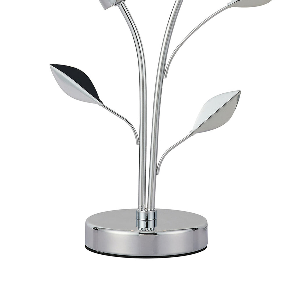 Deco - Elm 2 Light Table Lamp With Leaf Styled Stems and Ridged Style Clear Glass Shades - Luminosity Designs Ltd