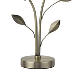 Deco - Elm 2 Light Table Lamp With Leaf Styled Stems and Ridged Style Clear Glass Shades - Luminosity Designs Ltd
