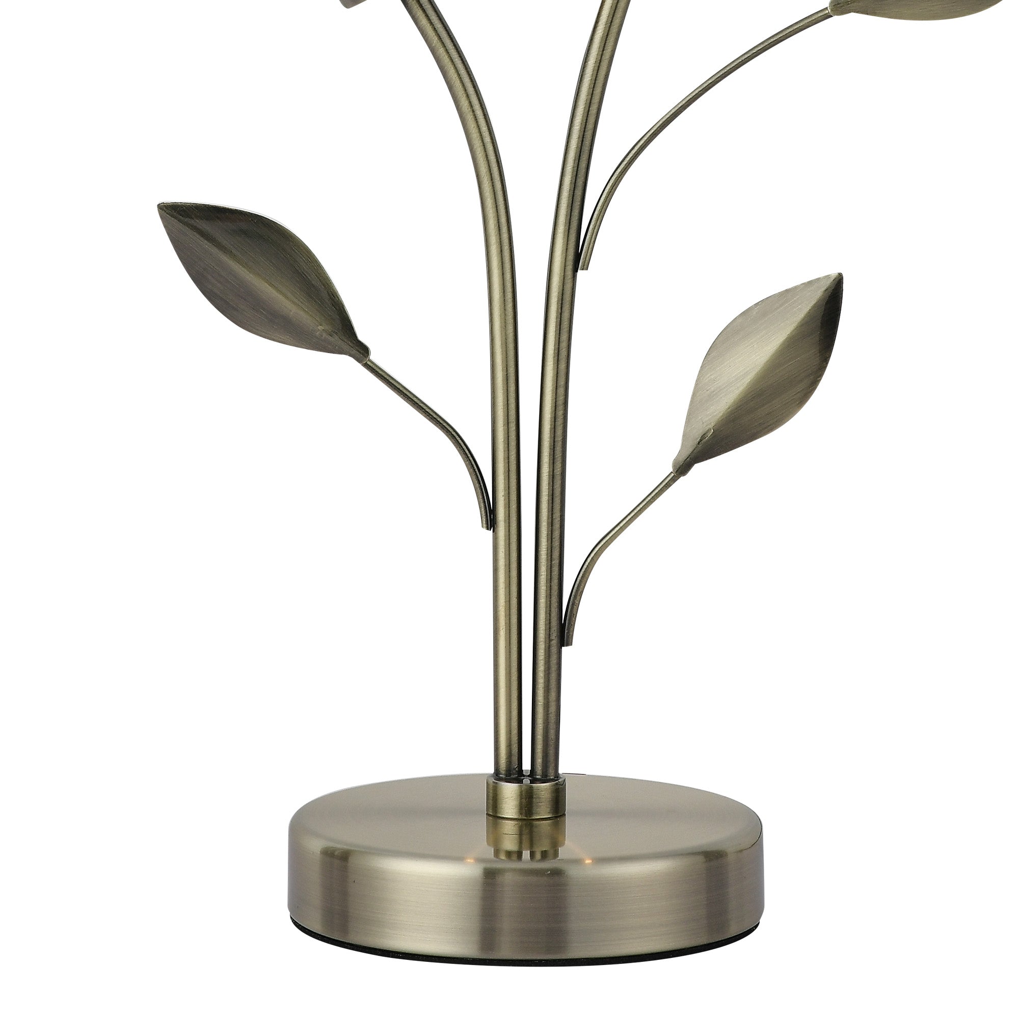 Deco - Elm 2 Light Table Lamp With Leaf Styled Stems and Ridged Style Clear Glass Shades - Luminosity Designs Ltd