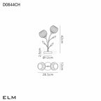 Deco - Elm 2 Light Table Lamp With Leaf Styled Stems and Ridged Style Clear Glass Shades - Luminosity Designs Ltd