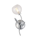 Deco - Elm Single Wall Light With Leaf Styled Stems and Ridged Style Clear Glass Shades - Luminosity Designs Ltd