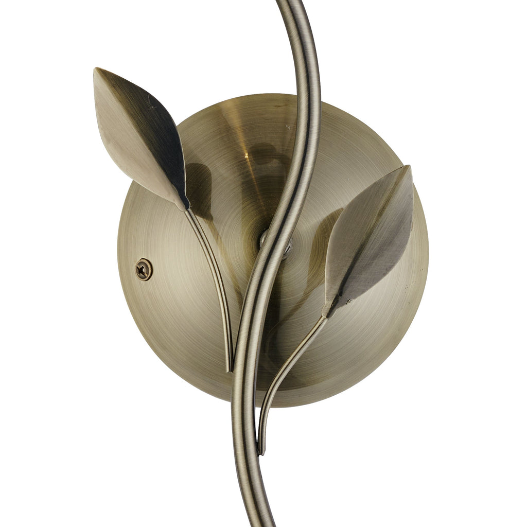 Deco - Elm Single Wall Light With Leaf Styled Stems and Ridged Style Clear Glass Shades - Luminosity Designs Ltd