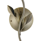 Deco - Elm Single Wall Light With Leaf Styled Stems and Ridged Style Clear Glass Shades - Luminosity Designs Ltd