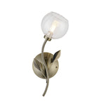 Deco - Elm Single Wall Light With Leaf Styled Stems and Ridged Style Clear Glass Shades - Luminosity Designs Ltd