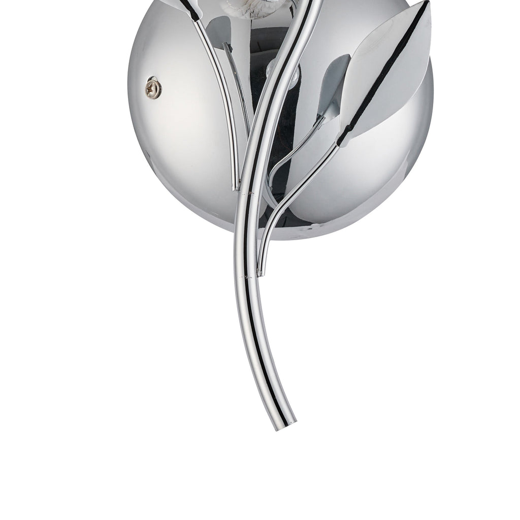 Deco - Elm Single Wall Light With Leaf Styled Stems and Ridged Style Clear Glass Shades - Luminosity Designs Ltd