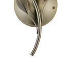Deco - Elm Single Wall Light With Leaf Styled Stems and Ridged Style Clear Glass Shades - Luminosity Designs Ltd