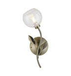 Deco - Elm Single Wall Light With Leaf Styled Stems and Ridged Style Clear Glass Shades - Luminosity Designs Ltd