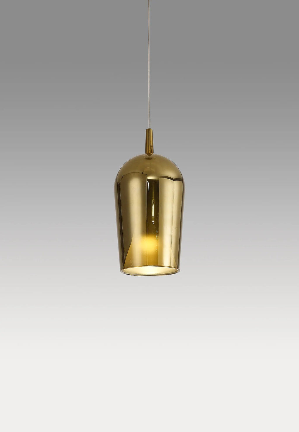 Mantra - Elsa Assembly Pendant (WITHOUT PLATE) With Champagne Glass Shade, 1 Light E27, Glass With Frosted Inner Cone - Luminosity Designs Ltd