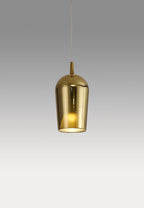 Mantra - Elsa Assembly Pendant (WITHOUT PLATE) With Champagne Glass Shade, 1 Light E27, Glass With Frosted Inner Cone - Luminosity Designs Ltd