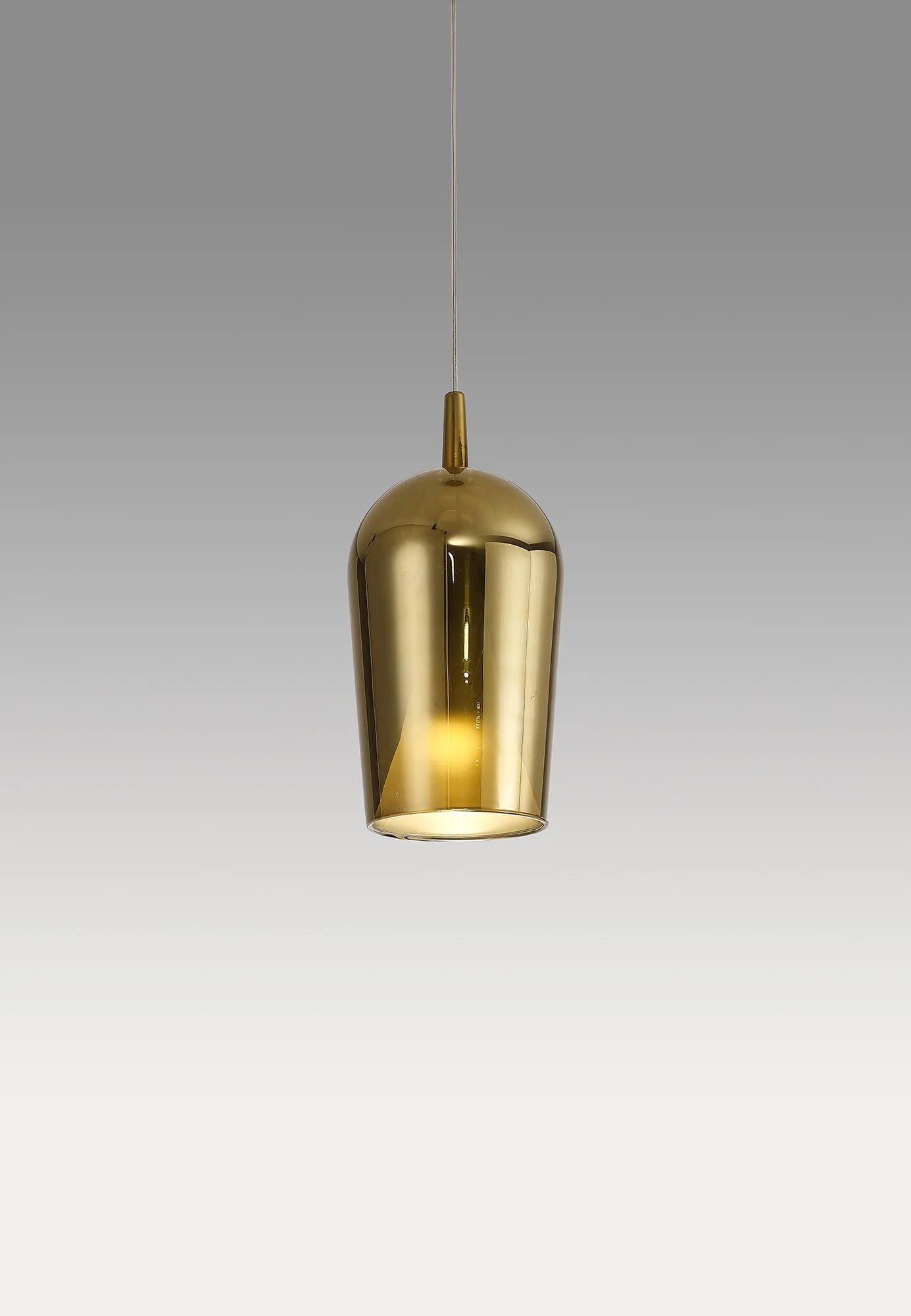 Mantra - Elsa Assembly Pendant (WITHOUT PLATE) With Champagne Glass Shade, 1 Light E27, Glass With Frosted Inner Cone - Luminosity Designs Ltd