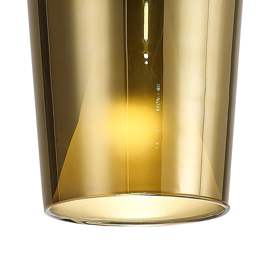Mantra - Elsa Assembly Pendant (WITHOUT PLATE) With Champagne Glass Shade, 1 Light E27, Glass With Frosted Inner Cone - Luminosity Designs Ltd