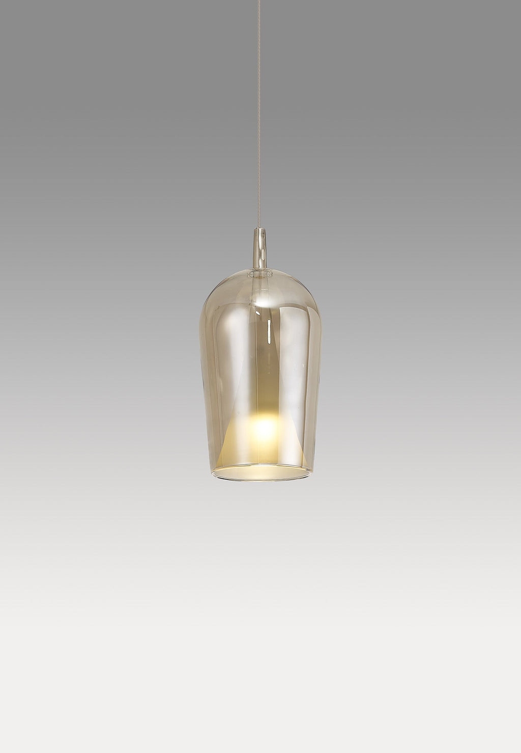 Mantra - Elsa Assembly Pendant (WITHOUT PLATE) With Champagne Glass Shade, 1 Light E27, Glass With Frosted Inner Cone - Luminosity Designs Ltd