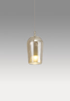Mantra - Elsa Assembly Pendant (WITHOUT PLATE) With Champagne Glass Shade, 1 Light E27, Glass With Frosted Inner Cone - Luminosity Designs Ltd
