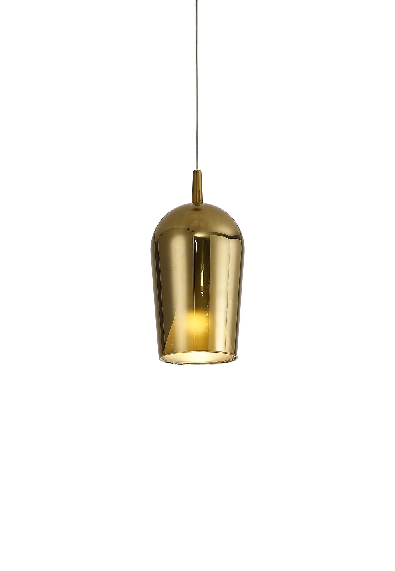 Mantra - Elsa Assembly Pendant (WITHOUT PLATE) With Champagne Glass Shade, 1 Light E27, Glass With Frosted Inner Cone - Luminosity Designs Ltd
