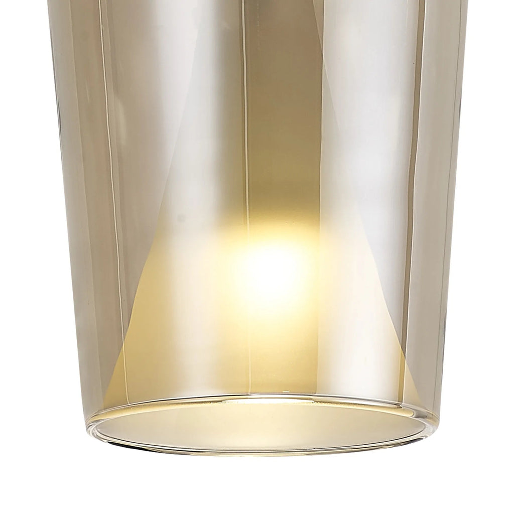 Mantra - Elsa Assembly Pendant (WITHOUT PLATE) With Champagne Glass Shade, 1 Light E27, Glass With Frosted Inner Cone - Luminosity Designs Ltd