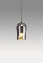 Mantra - Elsa Assembly Pendant (WITHOUT PLATE) With Champagne Glass Shade, 1 Light E27, Glass With Frosted Inner Cone - Luminosity Designs Ltd