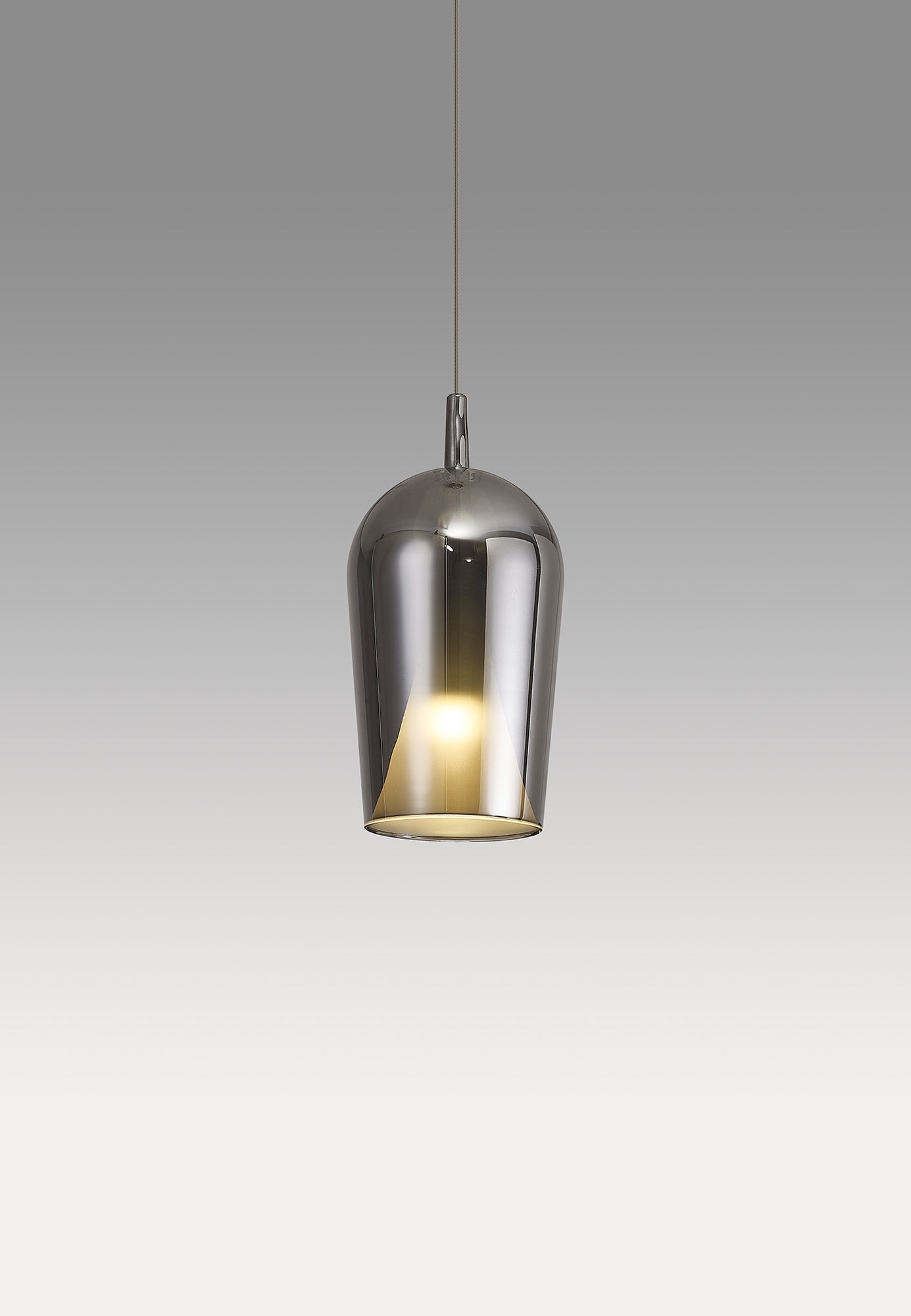 Mantra - Elsa Assembly Pendant (WITHOUT PLATE) With Champagne Glass Shade, 1 Light E27, Glass With Frosted Inner Cone - Luminosity Designs Ltd