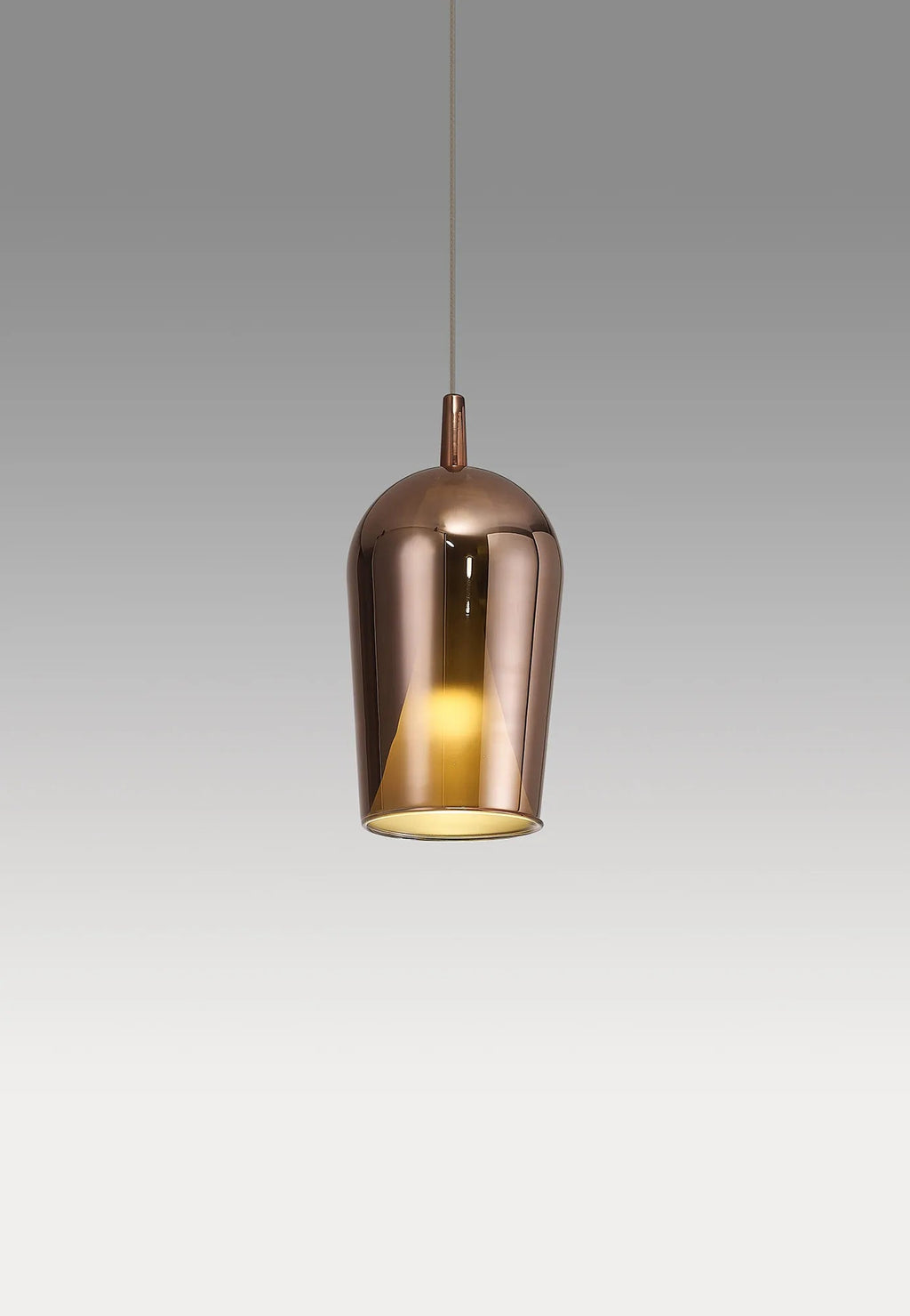 Mantra - Elsa Assembly Pendant (WITHOUT PLATE) With Champagne Glass Shade, 1 Light E27, Glass With Frosted Inner Cone - Luminosity Designs Ltd